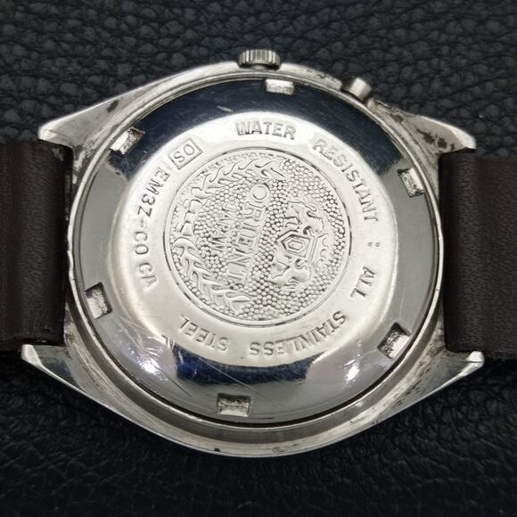 Vintage 1978 Orient Automatic Mens Silver Watch W/daydate & Gold accents - Picture 8 of 9